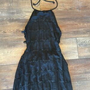 NWOT black backless maxi S